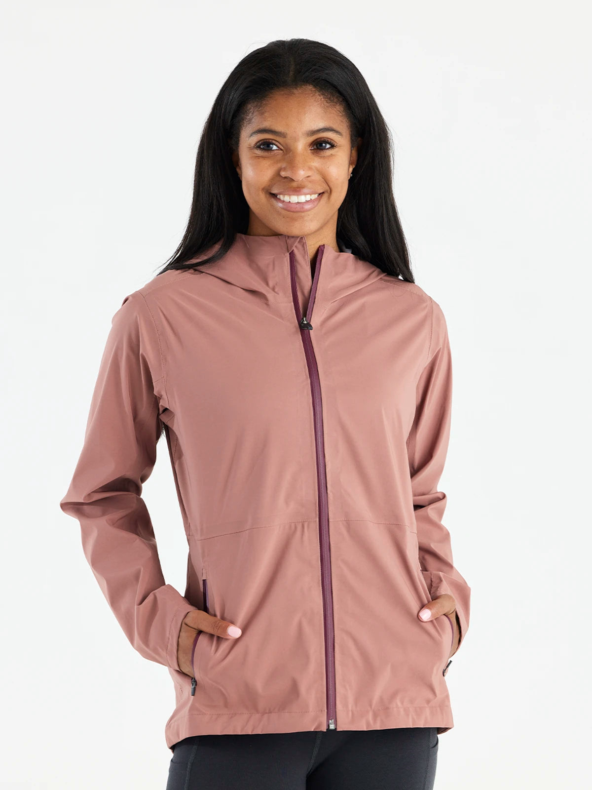 Women's Cloudshield Rain Jacket - Light Sangria Welt Pockets Slit Pockets Flap Pockets