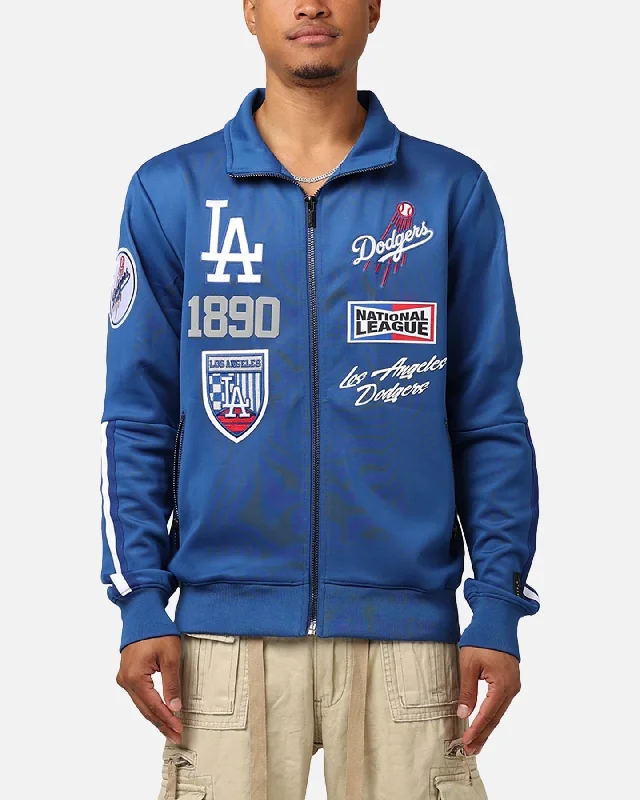 Pro Standard Los Angeles Dodgers Fast Lane Track Jacket Dodger Blue Herringbone Jacket Houndstooth Jacket Plaid Jacket