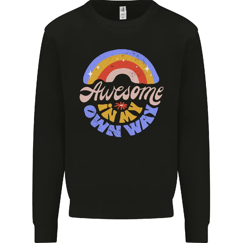 Awesome in My Own Way Different Autistic Mens Sweatshirt Jumper Hoodie with Patch Decorative Personalized