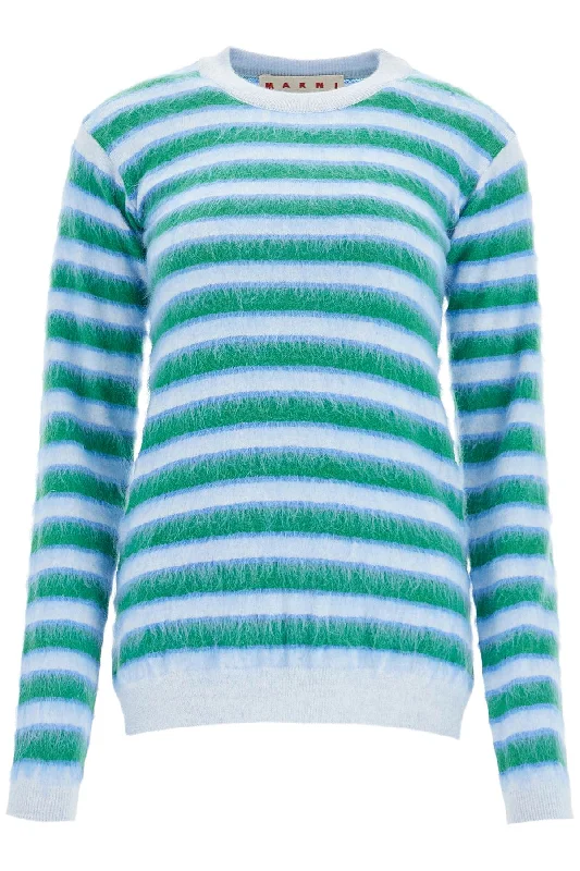 striped crewneck pullover GCMD0544Q0 UFW617 LIGHT BLUE Thin Wool Pullover