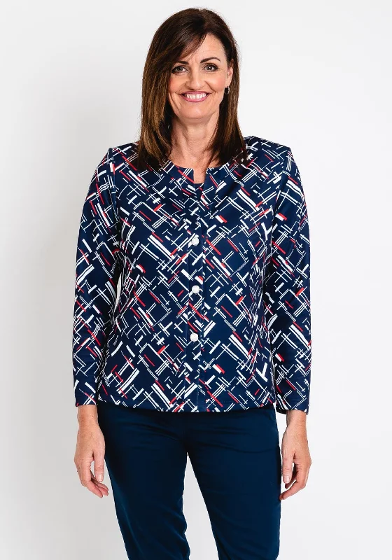 Avalon Jacket & Top Twinset, Navy Multi Wool Fabric Cashmere Fabric Tweed Fabric