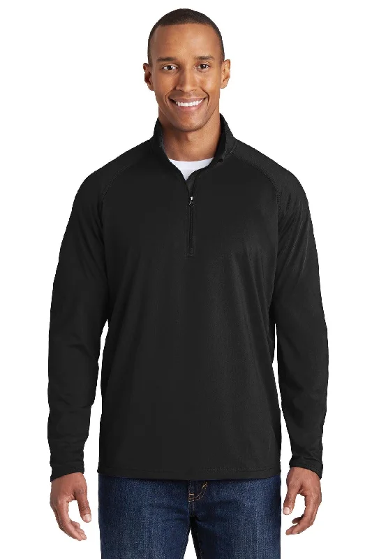 Sport-Tek Tall Sport-Wick Stretch 1/4-Zip Pullover. TST850 Deep Neck Pullover