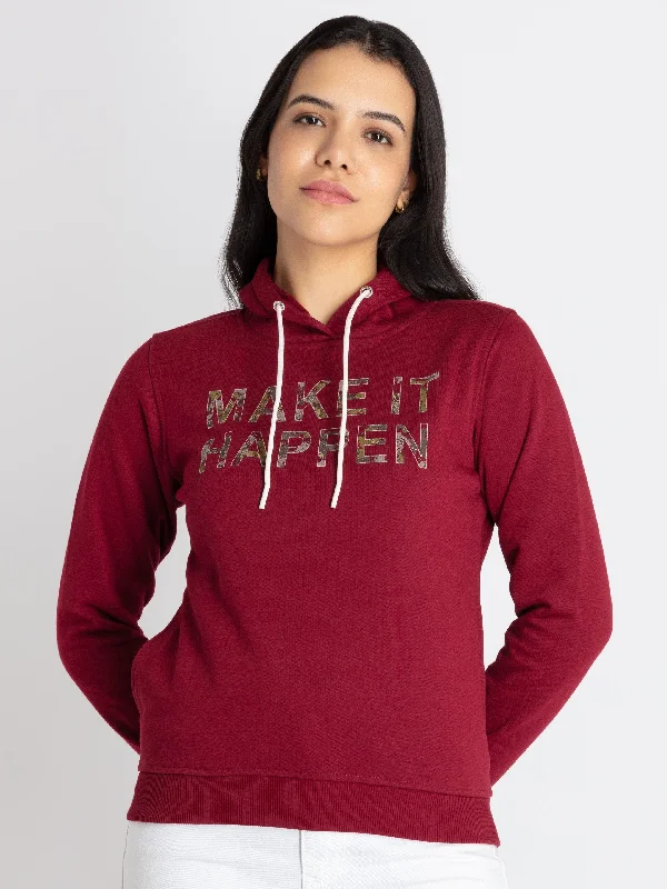 Womens Printed Hooded Sweatshirt Graphic Hoodie Design Print