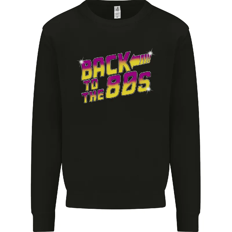 Back to the 80s Retro Pop Music Birthday Mens Sweatshirt Jumper Hoodie with Back Slit Movement Comfort