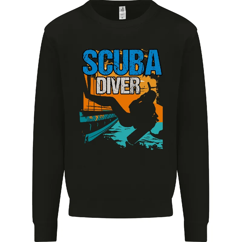 Backroll Entry from a Boat Scuba Diver Diving Mens Sweatshirt Jumper Hoodie with Hem Detail Decorative Unique