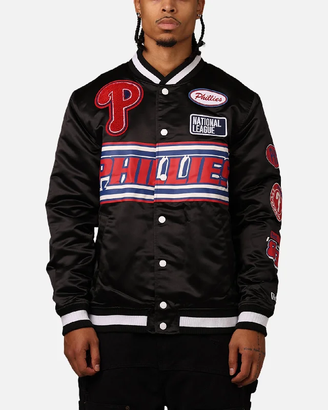 New Era Philadelphia Phillies 2024 Rally Drive Jacket Black/White Fleece Fabric Down Fabric Feather Fabric