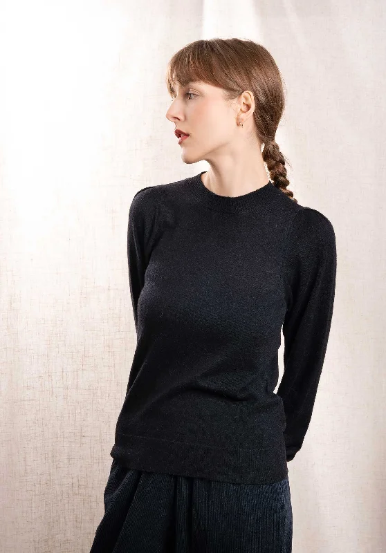 Pullover Malorine Bam Malorine Bamv518 04-Black Elbow Length Sleeve