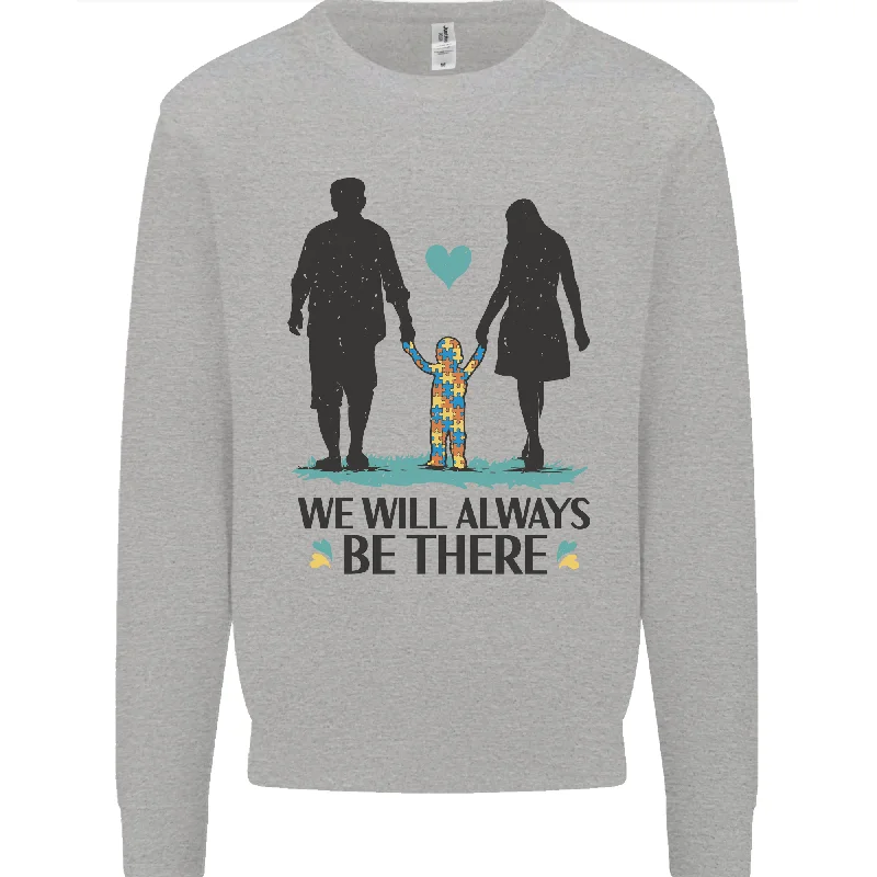 Autism We Will Always Be There Autistic Mens Sweatshirt Jumper Hoodie with Slim Fit Tailored Modern