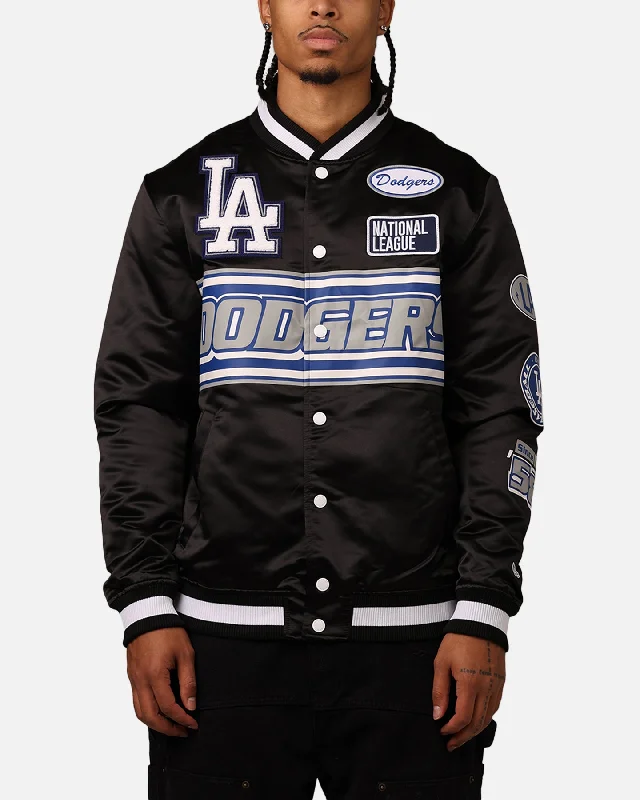 New Era Los Angeles Dodgers 2024 Rally Drive Jacket Black/White Faux Fur Fabric Real Fur Fabric Shearling Fabric