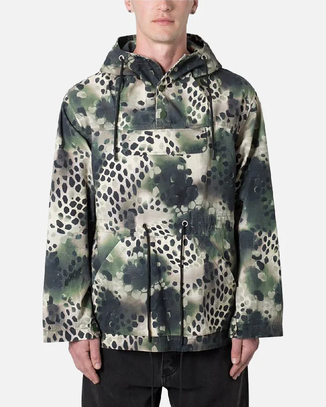 MNML Swamp Camo Anorak Jacket Green Jersey Jacket Tulle Jacket Batik Jacket