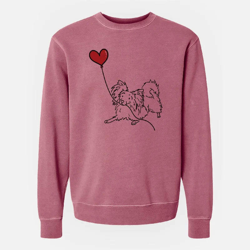 Papillon Heart String - Unisex Pigment Dyed Crew Sweatshirt Hoodie with Ribbed Neckline Snug Warm