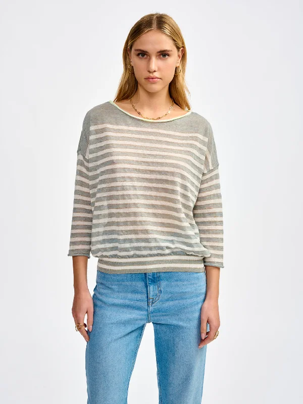 Pullover Neep41 K111 Neep41 K1118s Stripe-B Thick Cable Knit