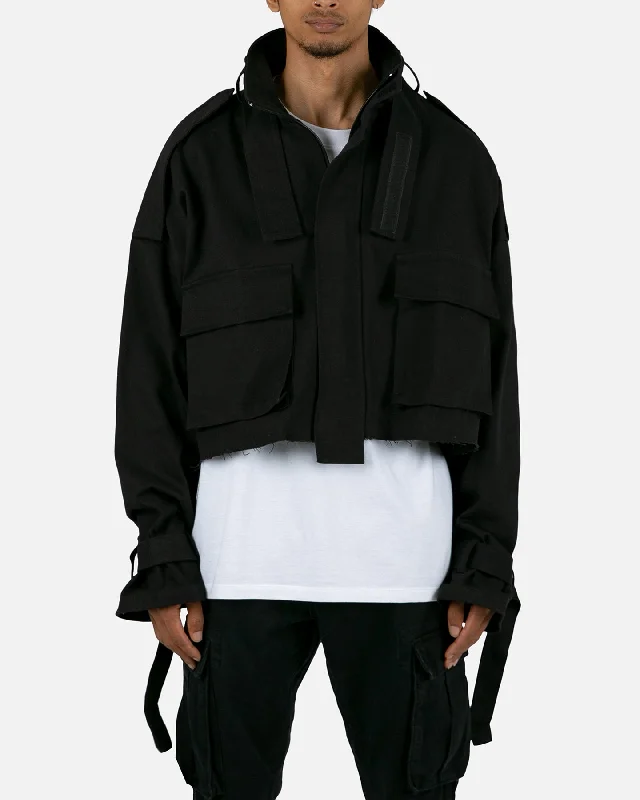 MNML Cropped M65 Jacket Black Oversized Jacket Tailored Jacket Straight Jacket