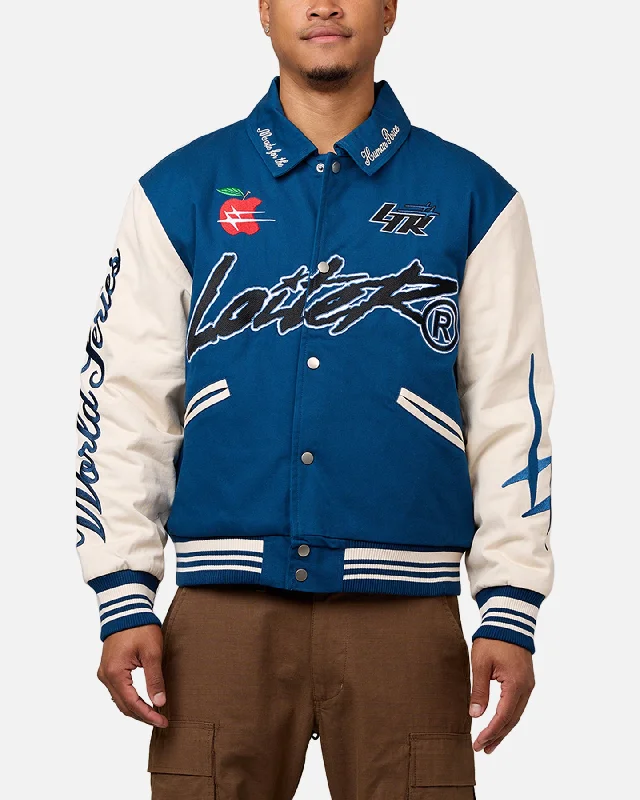 Loiter World Series Varsity Jacket Dark Blue Wool Jacket Cashmere Jacket Tweed Jacket