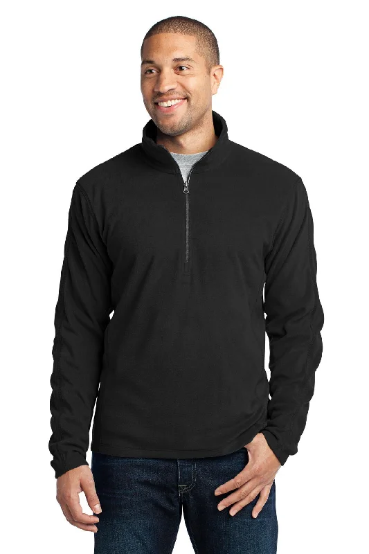 Port Authority Microfleece 1/2-Zip Pullover. F224 Fitted Ribbed Sweater