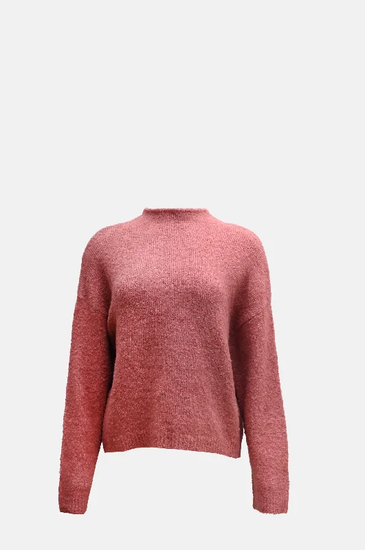 Talima Knit Pullover Old Rose Open Neck Pullover