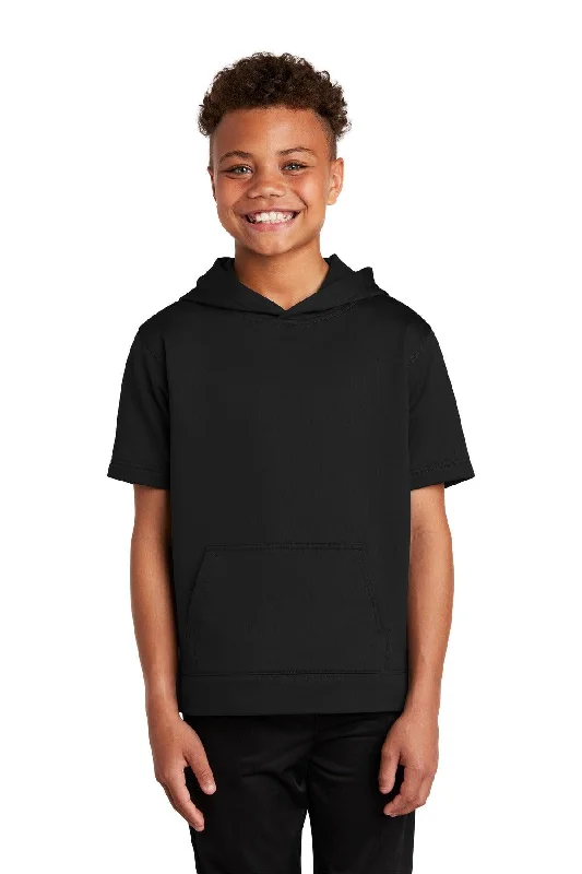 Sport-Tek  Youth Sport-Wick  Fleece Short Sleeve Hooded Pullover. YST251 Polo Neck Sweater