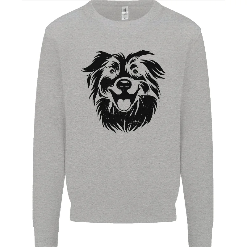 Australian Sheepdog Dogs Mens Sweatshirt Jumper Hoodie with Ribbed Neckline Snug Warm