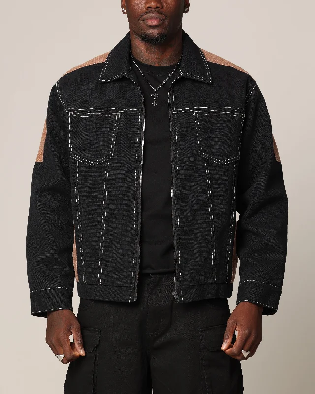 Saint Morta Outlaw Rodeo Jacket Black/Brown Chenille Jacket Brocade Jacket Lace Jacket