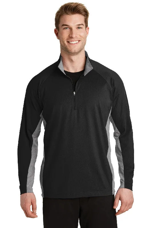 Sport-Tek Sport-Wick Stretch Contrast 1/4-Zip Pullover. ST854 Honey Neck Pullover