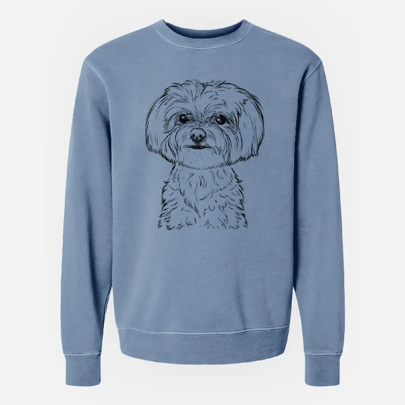 Bare Willow the Maltese - Unisex Pigment Dyed Crew Sweatshirt Hoodie with Magnetic Closure Innovative Modern