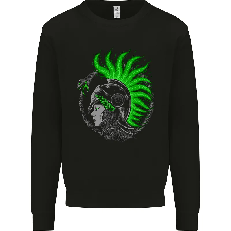 Athena Warrior With a Snake Greek Mythology Mens Sweatshirt Jumper Hoodie with Reflective Safety Nightwear