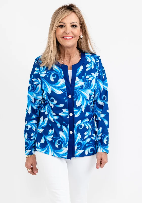 Avalon Abstract Print Jacket & Top Twinset, Royal Blue Corduroy Jacket Velvet Jacket Brocade Jacket