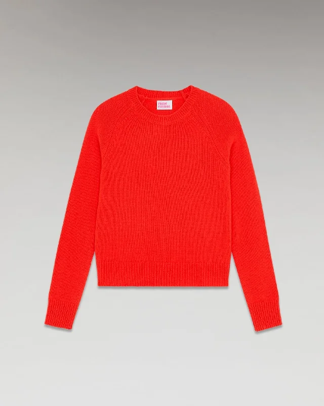 Pullover Crewneck 2301wpr00005 3003-Rouge-Vif Gathered Sleeve Pullover