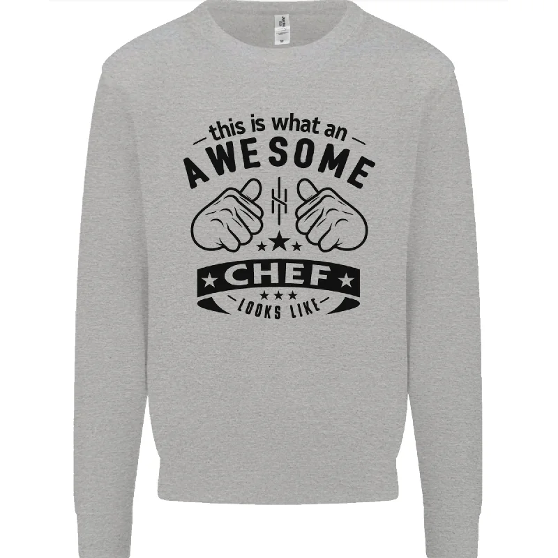 Awesome Chef Looks Like Funny Cooking Mens Sweatshirt Jumper Hoodie with Drawstring Waist Adjustable Fitted