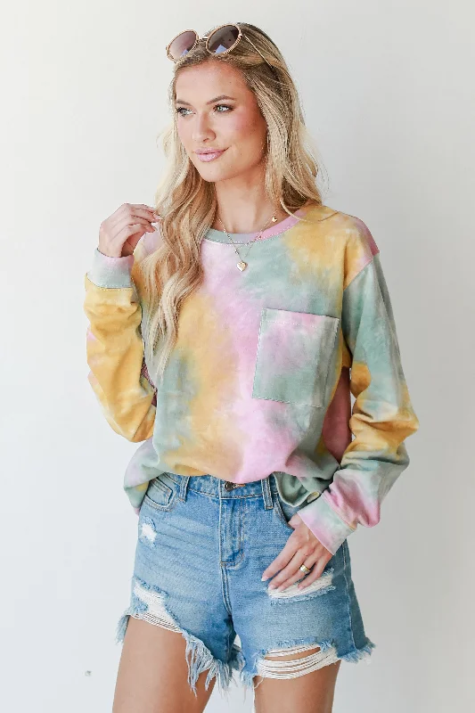 How You Like It Tie-Dye Pullover Slim Sleeve Pullover