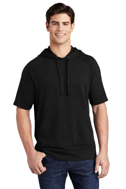 Sport-Tek  PosiCharge  Tri-Blend Wicking Fleece Short Sleeve Hooded Pullover ST297 Surplice Neck Pullover