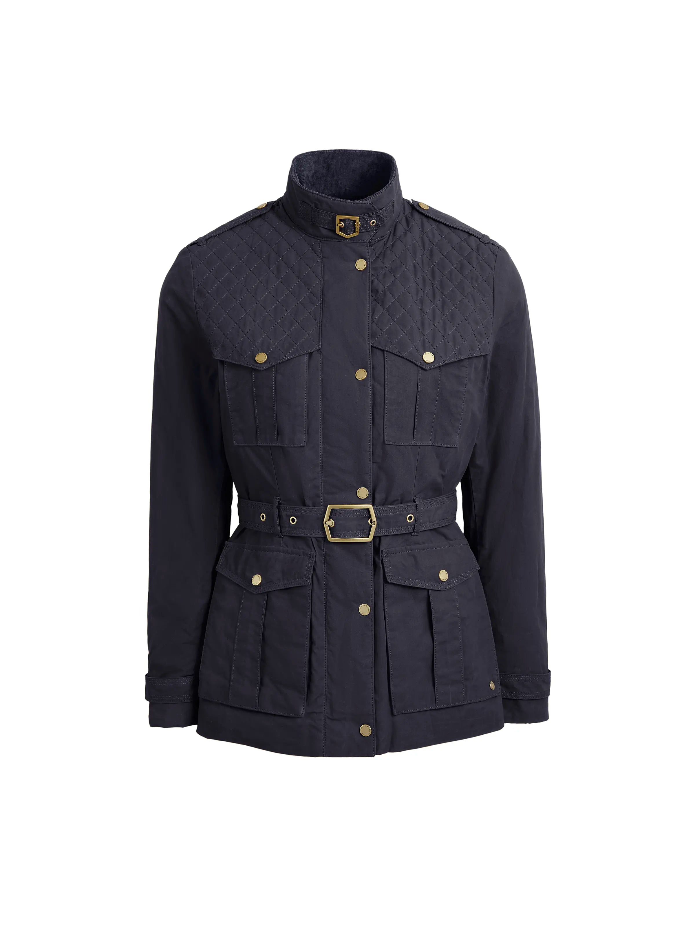 Ivy Quilted Wax Jacket - Navy Mesh Jacket Canvas Jacket Denim Jacket