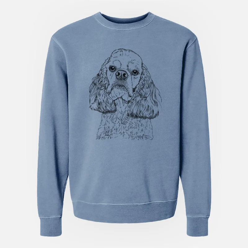 Bare Bailey the American Cocker Spaniel - Unisex Pigment Dyed Crew Sweatshirt Hoodie with Cropped Fit Short Trendy