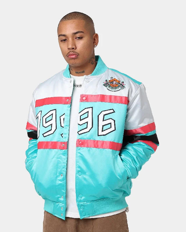 Mitchell & Ness All Star Game Heavy Satin Jacket Teal Quilted Jacket Puffer Jacket Insulated Jacket