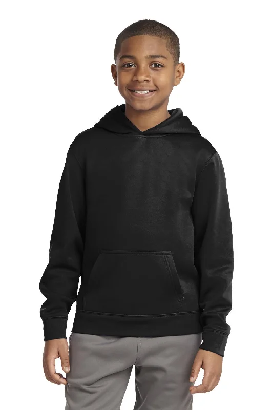 Sport-Tek Youth Sport-Wick Fleece Hooded Pullover. YST244 Bateau Neck Pullover