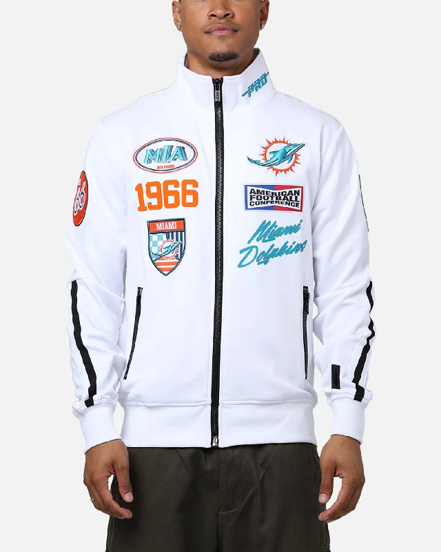 Pro Standard Miami Dolphins Fast Lane Track Jacket White Lace Jacket Ribbed Jacket Sequined Jacket