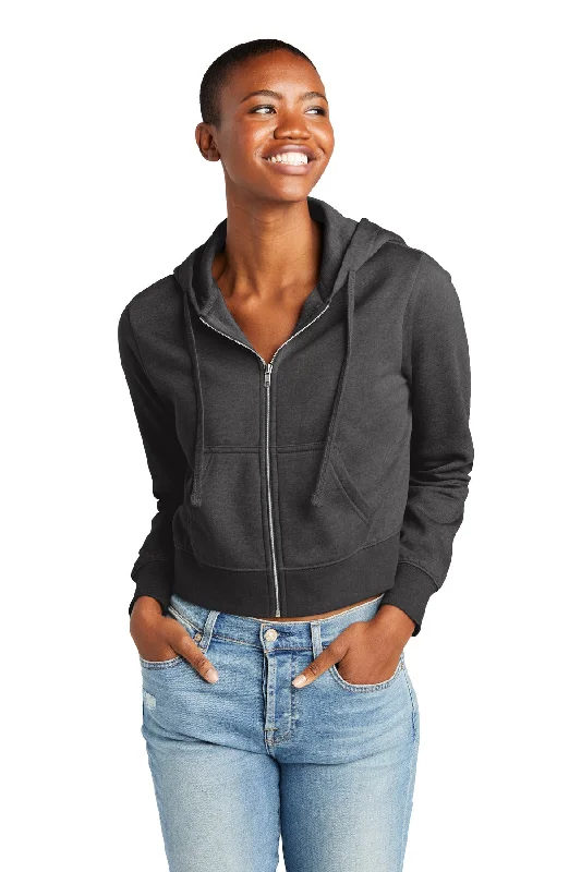 District® Women's V.I.T.™ Fleece Full-Zip Hoodie DT6103 Hoodie with Hem Elastic Stretchable Comfortable