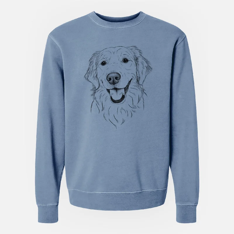 Bare Maple the Golden Retriever - Unisex Pigment Dyed Crew Sweatshirt Hoodie with Double Zipper Versatile Adjustable