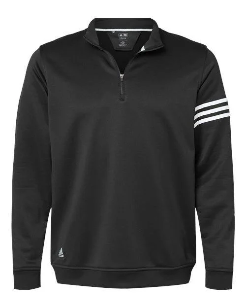 Adidas 3-Stripes French Terry Quarter-Zip Pullover A190 Batwing Sleeve Top