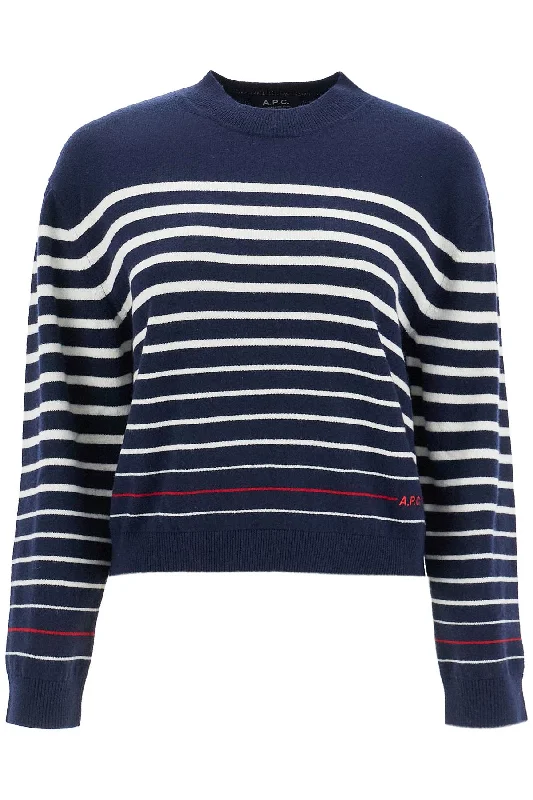 "striped wool billie pullover WVBDC F23332 DARK NAVY Alpaca Blend Soft