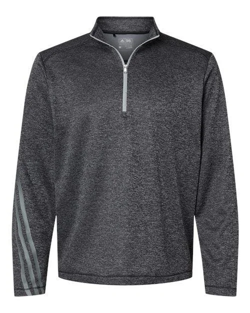 Adidas Brushed Terry Heathered Quarter-Zip Pullover A284 Asymmetrical Hem Sweater