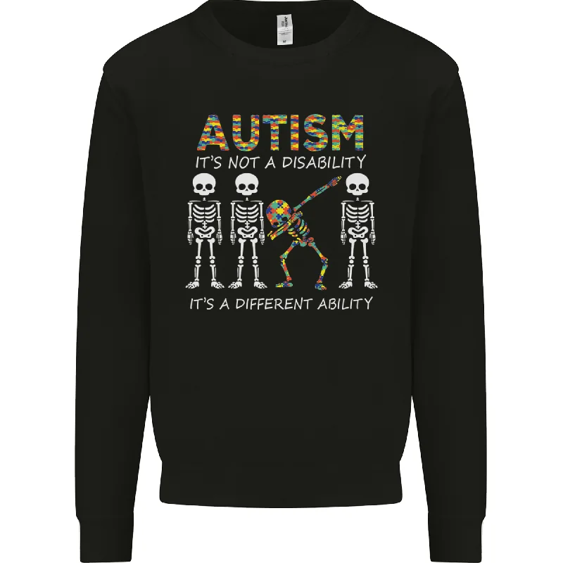 Autism A Different Ability Autistic ASD Mens Sweatshirt Jumper Hoodie with High-Low Hem Asymmetrical Trendy