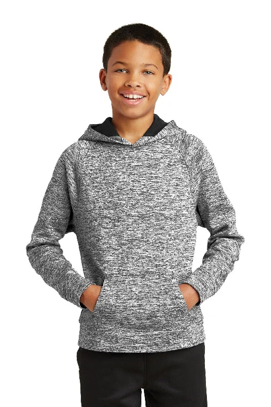 Sport-Tek Youth PosiCharge Electric Heather Fleece Hooded Pullover. YST225 Crew Neck Wool