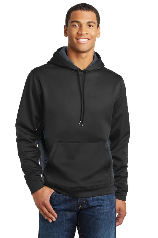 Sport-Tek Sport-Wick CamoHex Fleece Colorblock Hooded Pullover. ST239 Notched Neck Pullover