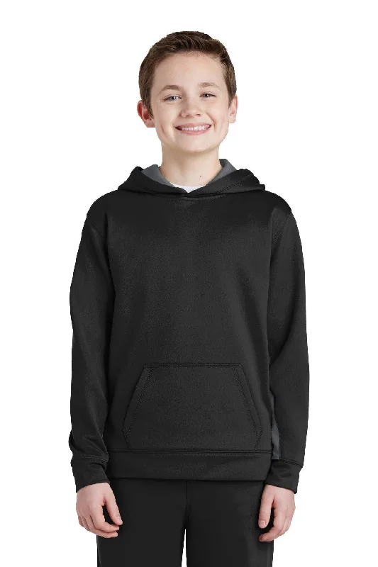 Sport-Tek Youth Sport-Wick Fleece Colorblock Hooded Pullover.  YST235 Bardot Neck Top