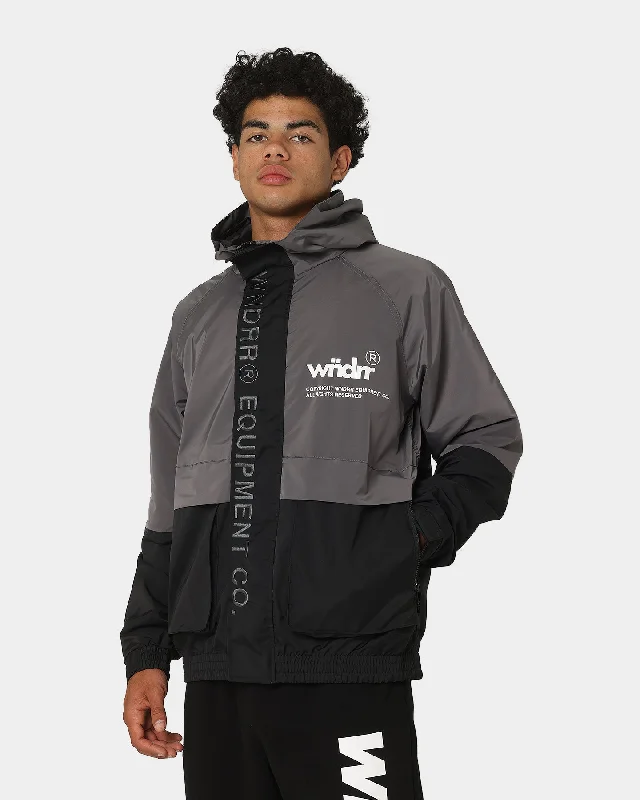 WNDRR In Line Spray Windbreaker Jacket Charcoal Elasticated Jacket Padded Jacket Insulated Jacket