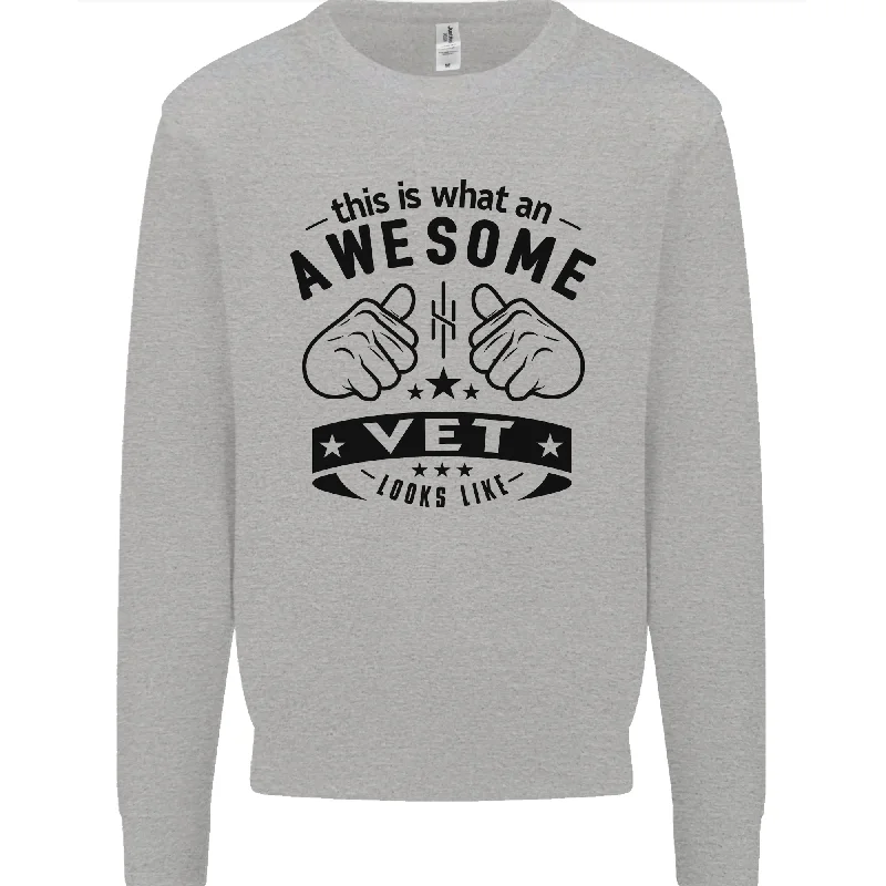 Awesome Vet Looks Like Veterinarian Mens Sweatshirt Jumper Hoodie with Tie-Dye Psychedelic Retro