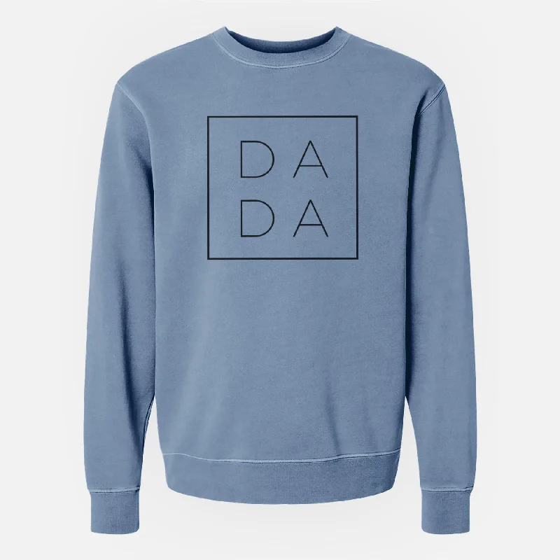 Dada Boxed  - Unisex Pigment Dyed Crew Sweatshirt Hoodie with Lining Warm Insulated