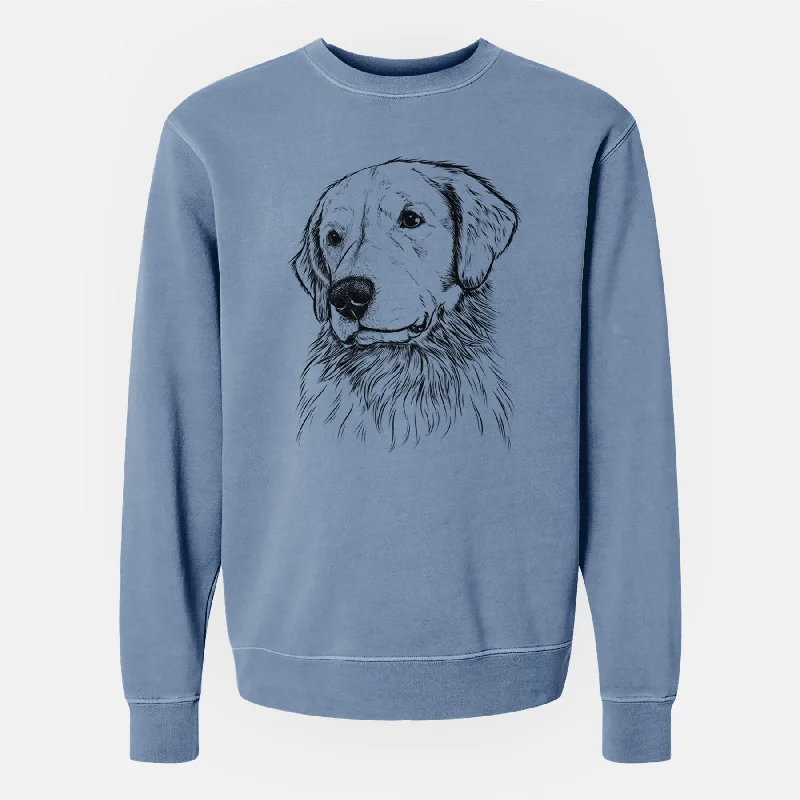 Bare Quinn the Golden Retriever - Unisex Pigment Dyed Crew Sweatshirt Hoodie with Puffed Sleeves Voluminous Trendy