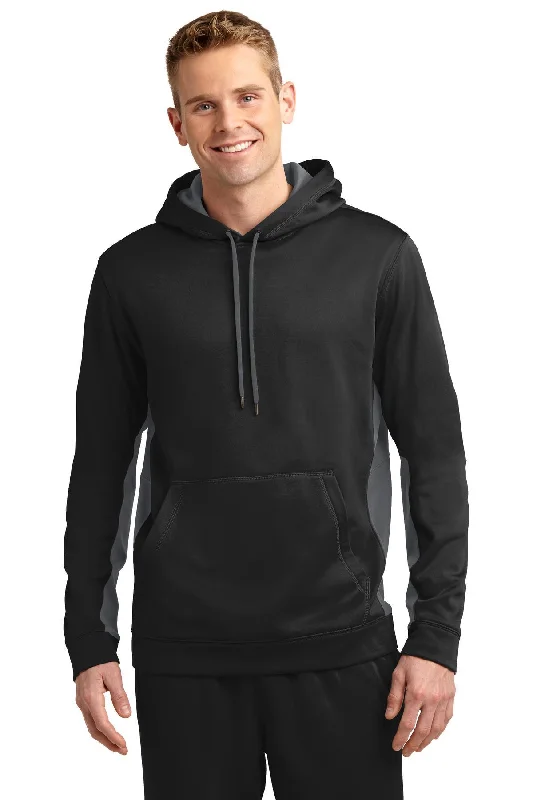 Sport-Tek Sport-Wick Fleece Colorblock Hooded Pullover. ST235 Lapel Neck Sweater